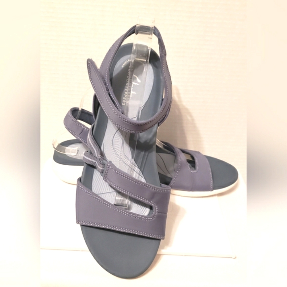 Clarks Cloudsteppers Women's Blue Glide Hi Shore Strappy Sandals Size  11 M